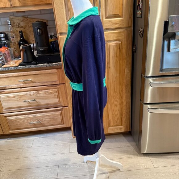 Lilly Pulitzer Navy & Green Belted Long-Sleeve Dress XL EUC - Picture 4 of 10